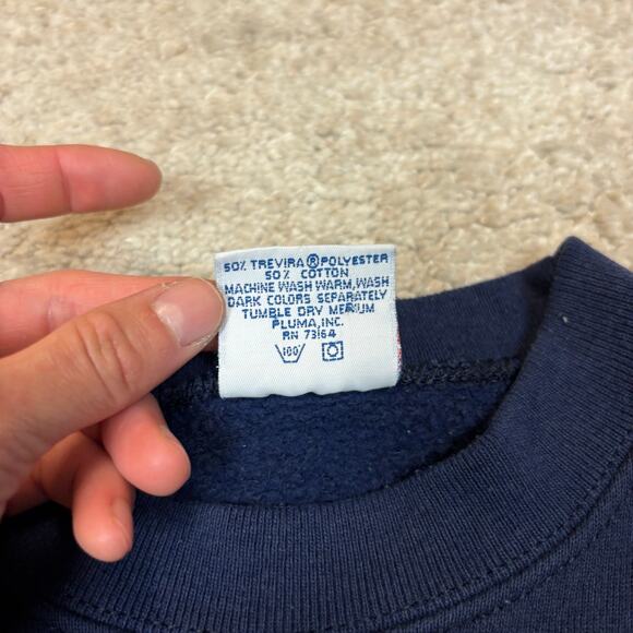 Vintage 90s Georgetown Hoyas Crest Cropped Sweatshirt Large Made in USA - Picture 5 of 11